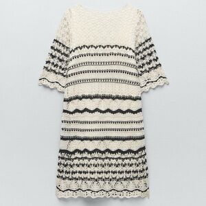 NWT Zara Crochet Knit Mini Dress
